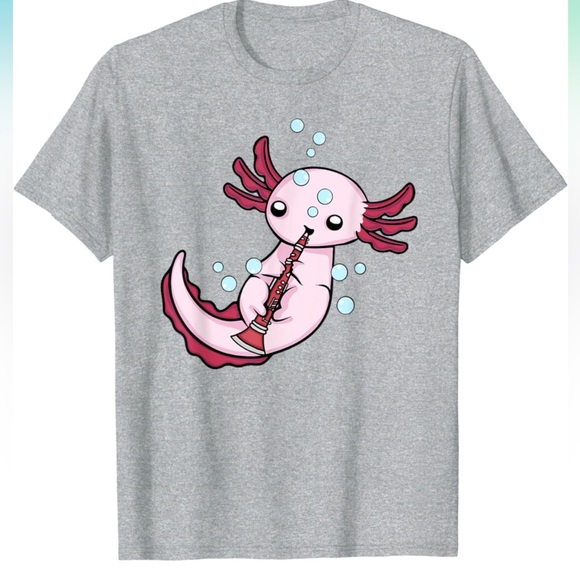 Port and Company Tops - Axolotyl Clarinet Player T Shirt